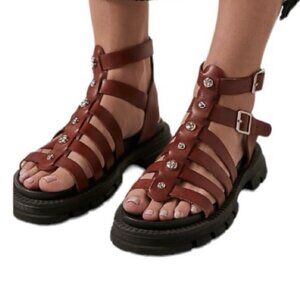 Free People Hadley Hammered Stud Gladiator Sandals